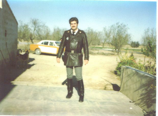Compaero Pedro Canovas Arias, con uniforme de Motorista