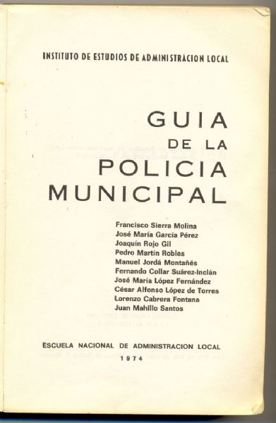 Libro Guia de la Policia Municipal (1974)