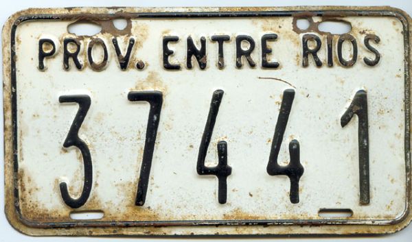 Placa Matricula ciclomotor Entre Rios (Argentina)