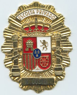 Placa Metalica de Cartera de Escolta Privado