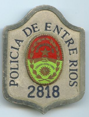Placa Metlica Policia Entre Rios (Argentina)