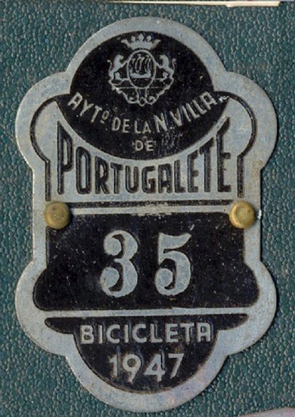 Placa de matrcula de Portugalete  1.947 (Vizcaya)