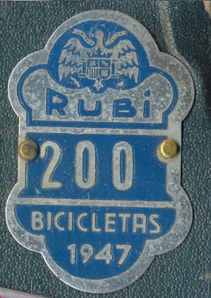 Placa de matrcula de Rub  1.947 (Barcelona)
