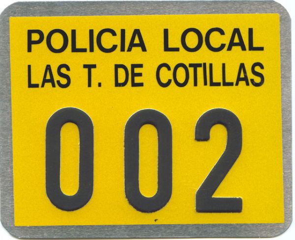Placa Matricula ciclomotor antigua de Las Torres de Cotillas (Murcia)
